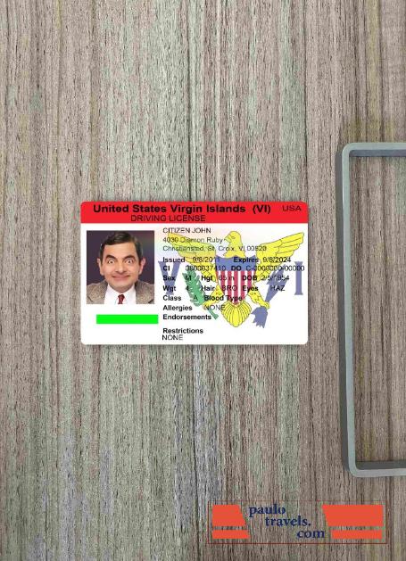 USA Virgin Islands DL photolook FRONT PSD template